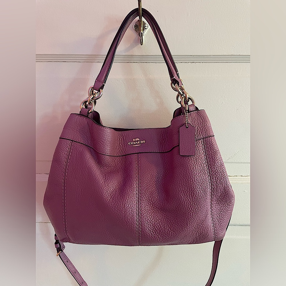 Coach Lexy Shoulder Bag PURPLE PEBBLE LEATHER😻